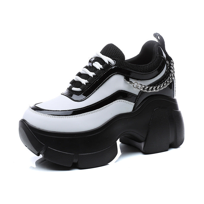 Women's Dad Autumn Retro Platform Height Increasing Insole Men's Shoes