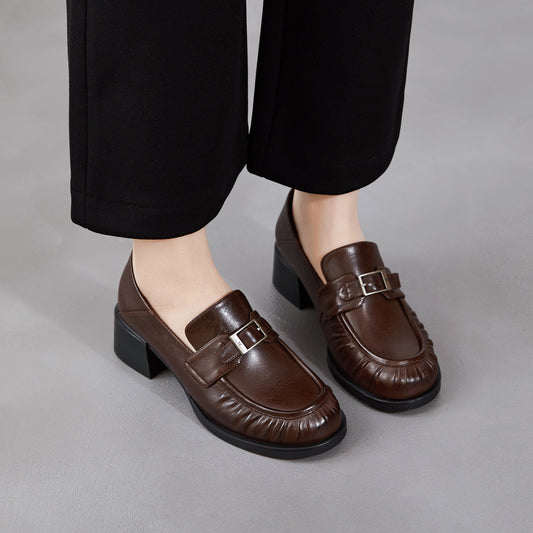 Women's Folds Small Spring Basic Comfortable Sheepskin Women's Fashion Shoes