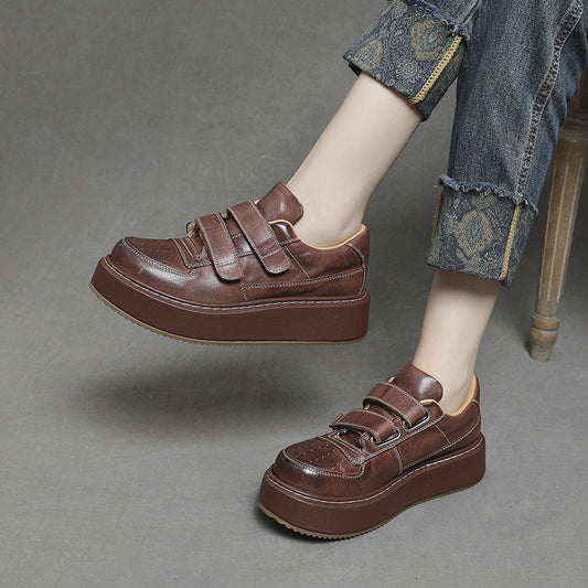 Horse Full Autumn Board Thick Bottom Elevator Wild Women's Casual Shoes