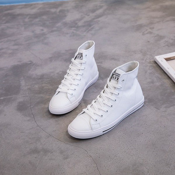 Women's White Spring Flat Comfortable Sports Sneakers