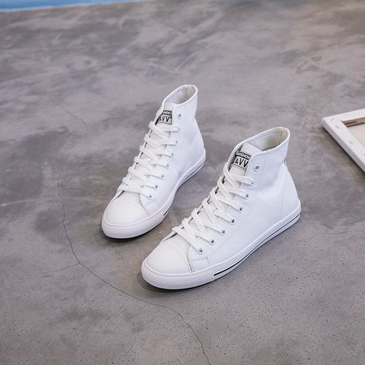 Women's White Spring Flat Comfortable Sports Sneakers