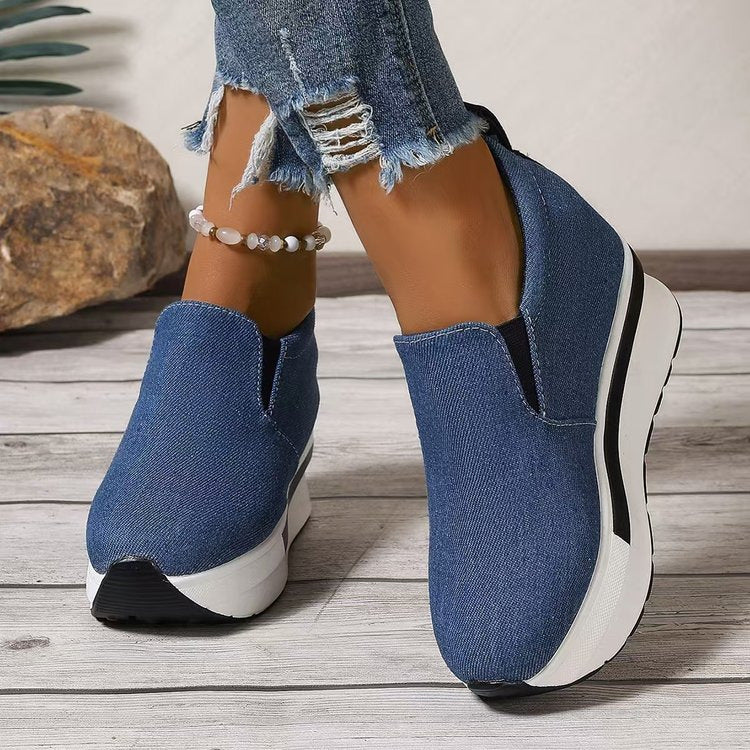 Women's Platform White Korean Style Trendy Casual Shoes