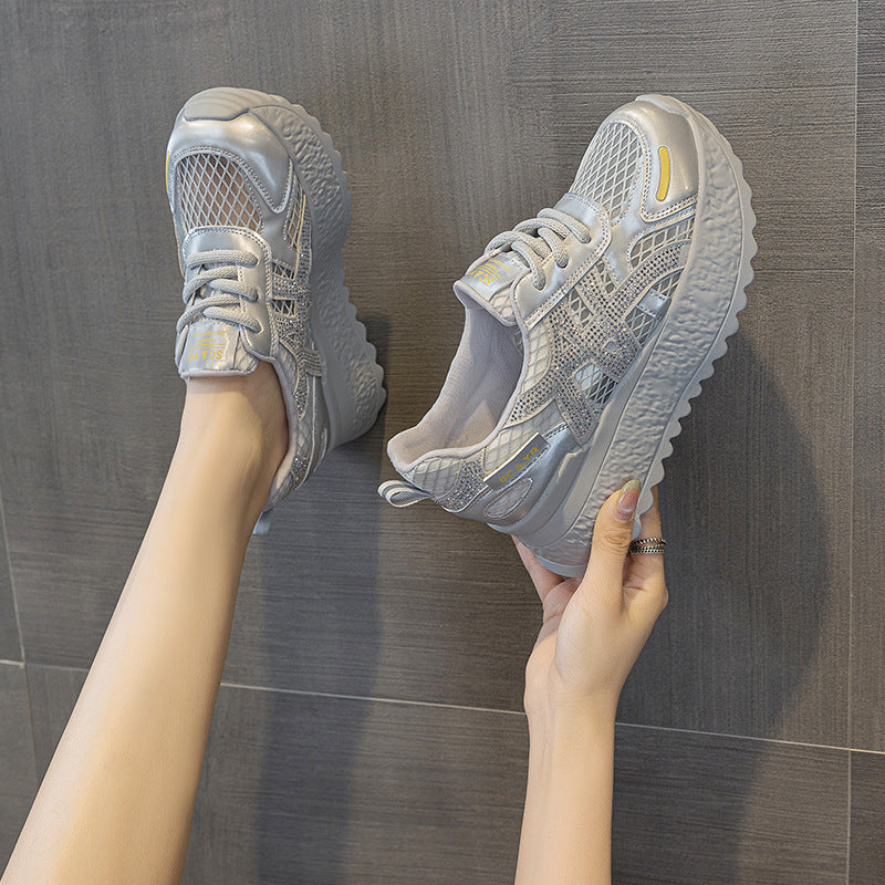 Women's Sports Summer Breathable Small Hidden Platform Sneakers