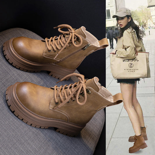 Women's Height Increasing Real With Fleece Lining Boots