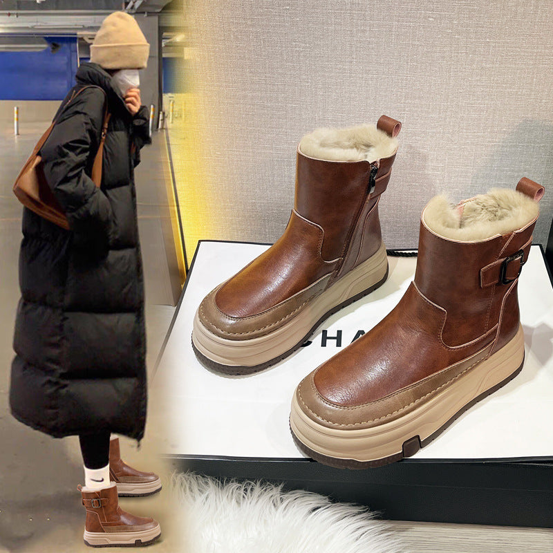 Style Versatile Fleece Lined Padded Warm Keeping Snow Boots