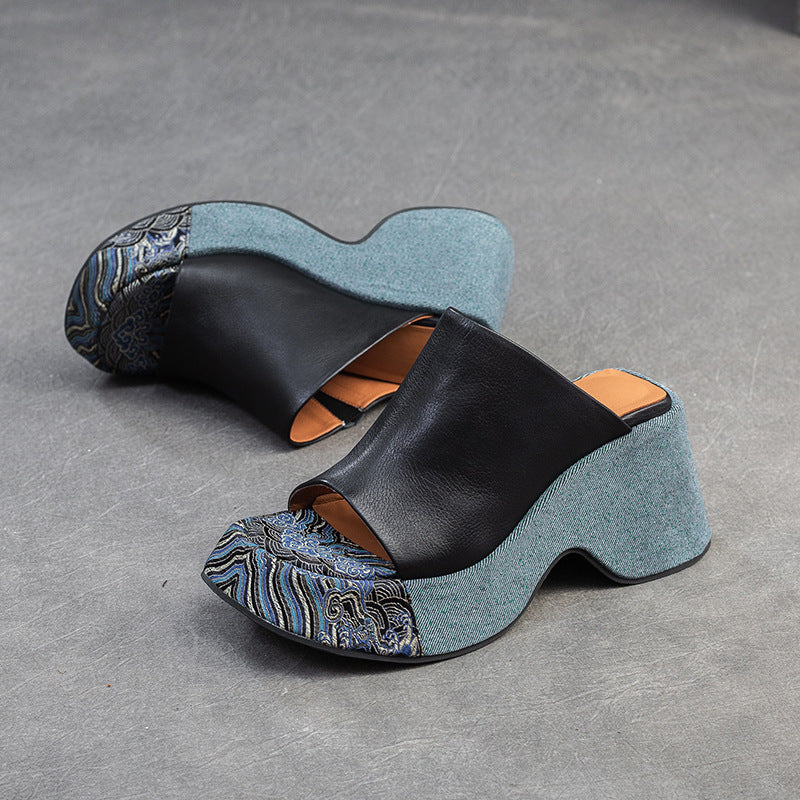 Women's Style Peep Toe Platform Stylish Outdoor Slippers