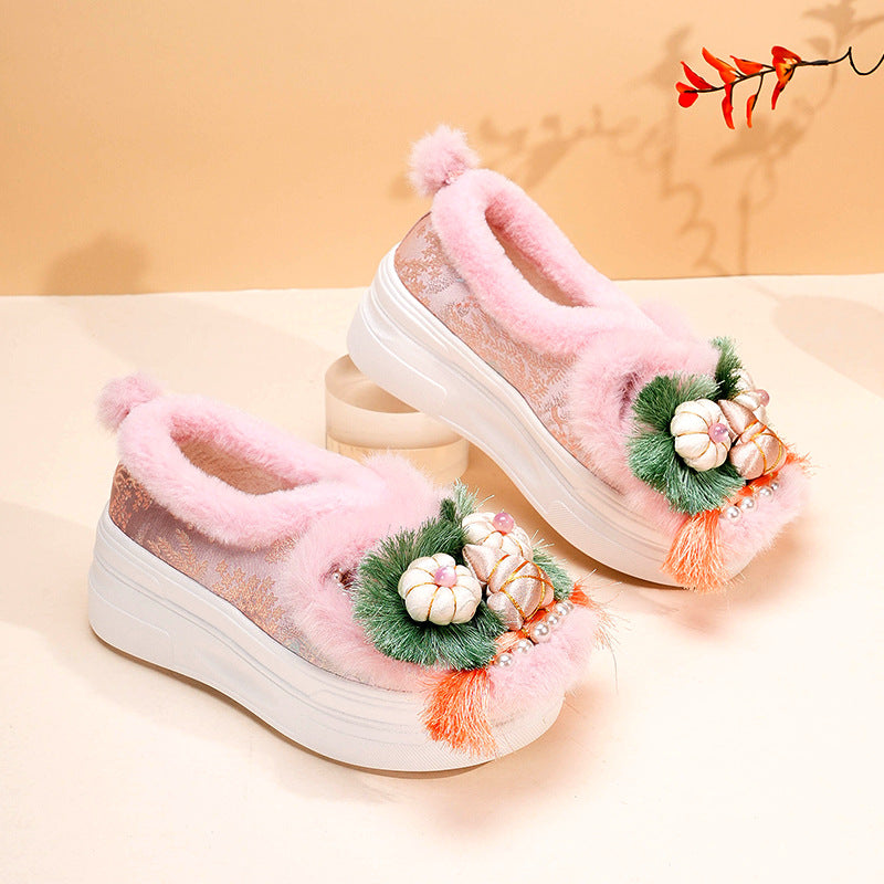 Head Handmade Adult Cloth Platform Outer Women's Shoes