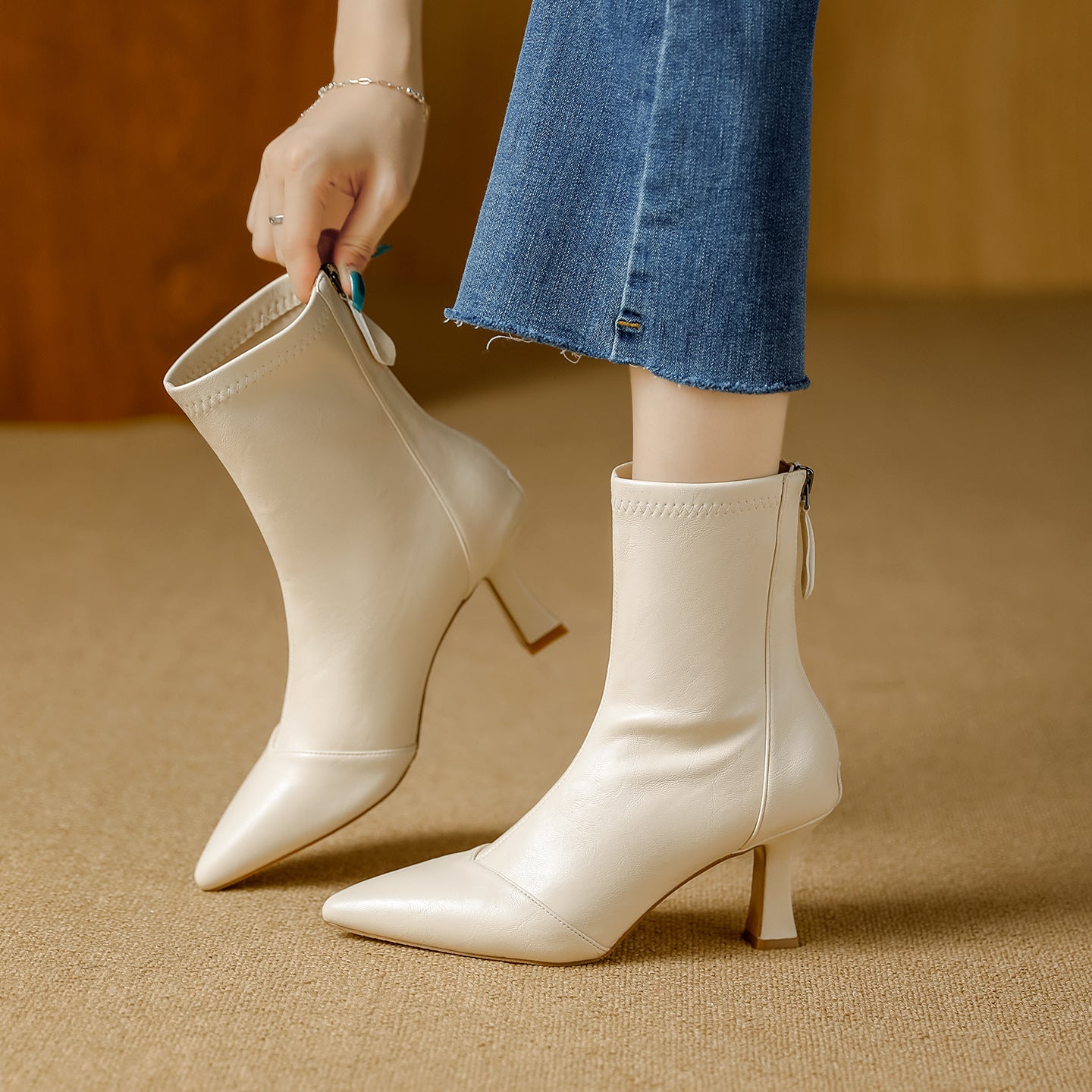 Women's High Short French Vintage Style Comfortable Women's Leather Boots
