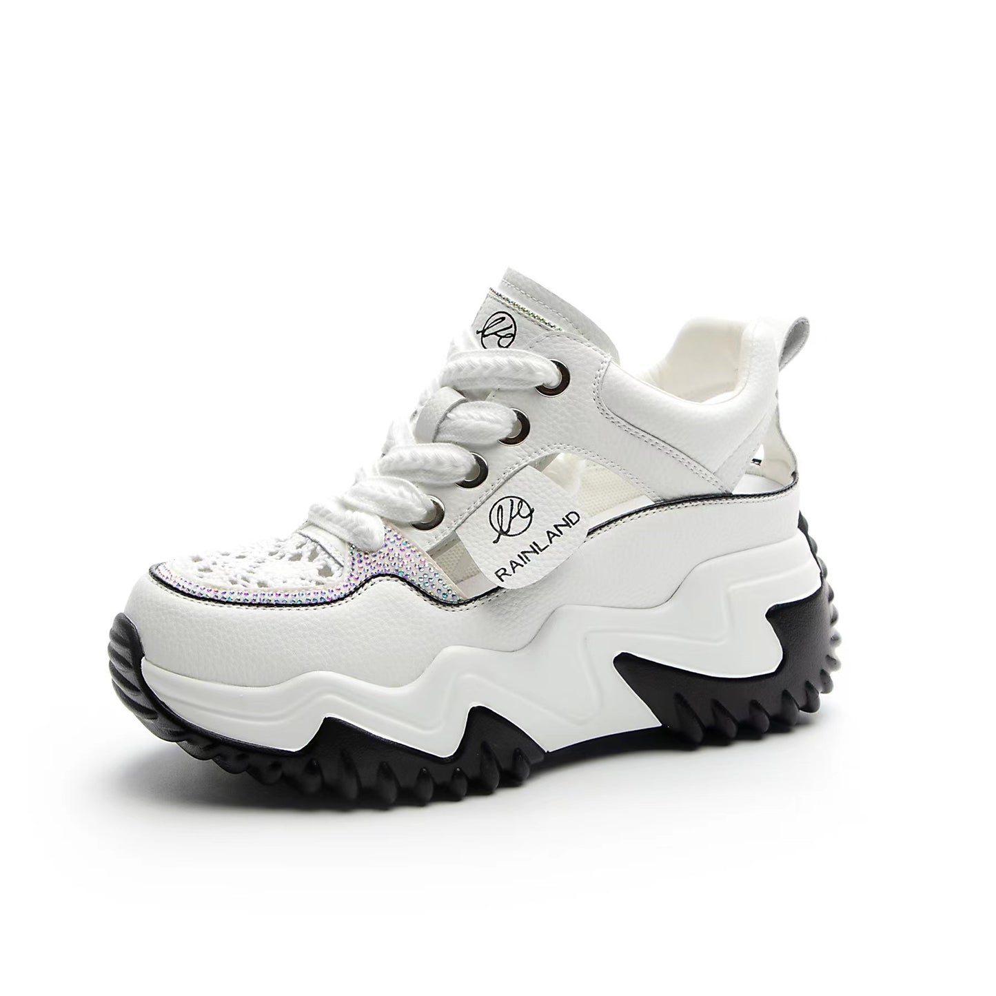 Women's Live Broadcast White Spring Genuine Dad Casual Shoes