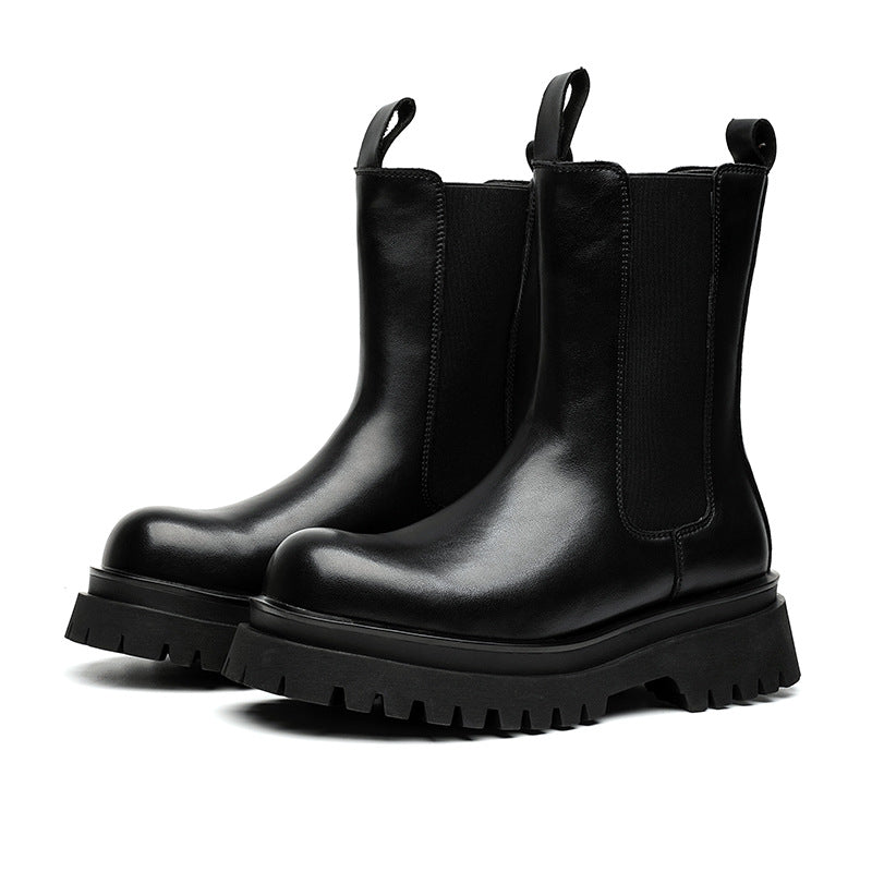 Round Head Trendy High Top Platform Slip-on Boots