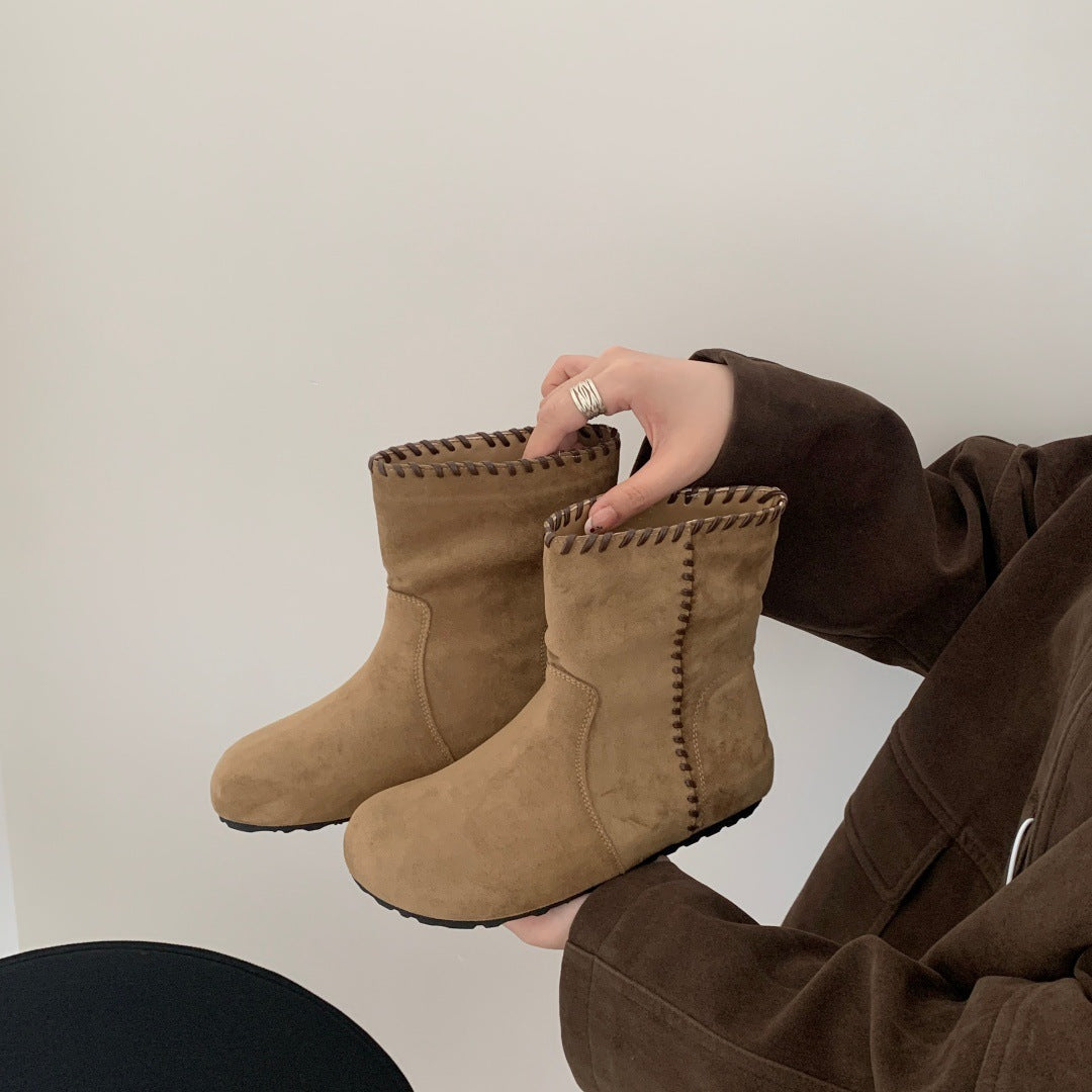 Women's Ethnic Style Retro Soft Martin With Skirt Western Inner Women's Leather Boots
