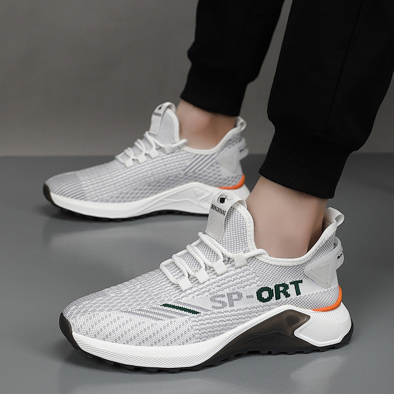 Men's Breathable Mesh Summer Running Fashionable Flying Sneakers