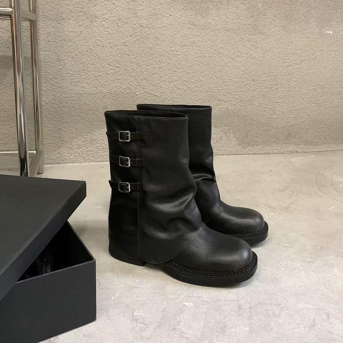 Women's Version Platform Martin Retro Western Cowboy Women's Leather Boots
