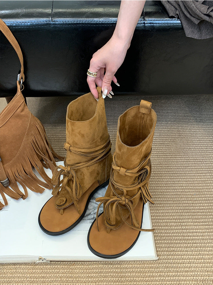 Women's Summer Flip-flops Bottom Short Open Toe French Boots