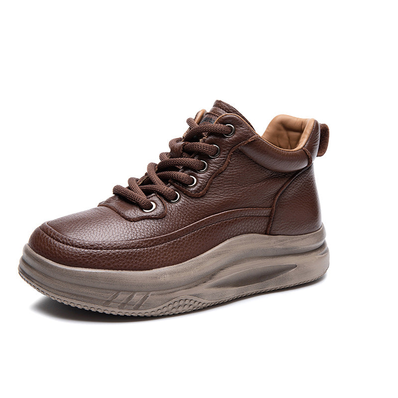 Women's German Training Spring Platform Vintage Fleece-lined Flat Lace Women's Sports Shoes