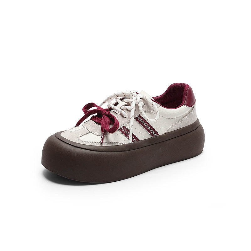 Women's Double Shoelace Retro Lace Up German Casual Shoes