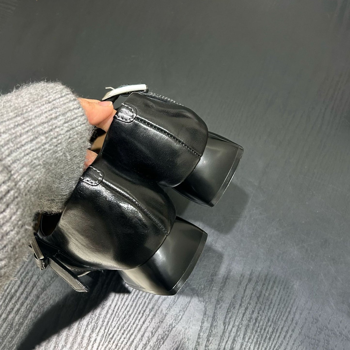 Horse French Style Mary Jane Spring Square Toe Vintage Leather Shoes