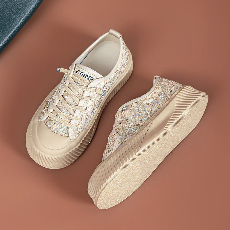 Women's Summer Lace Breathable Flat Bottom Mesh Sneakers