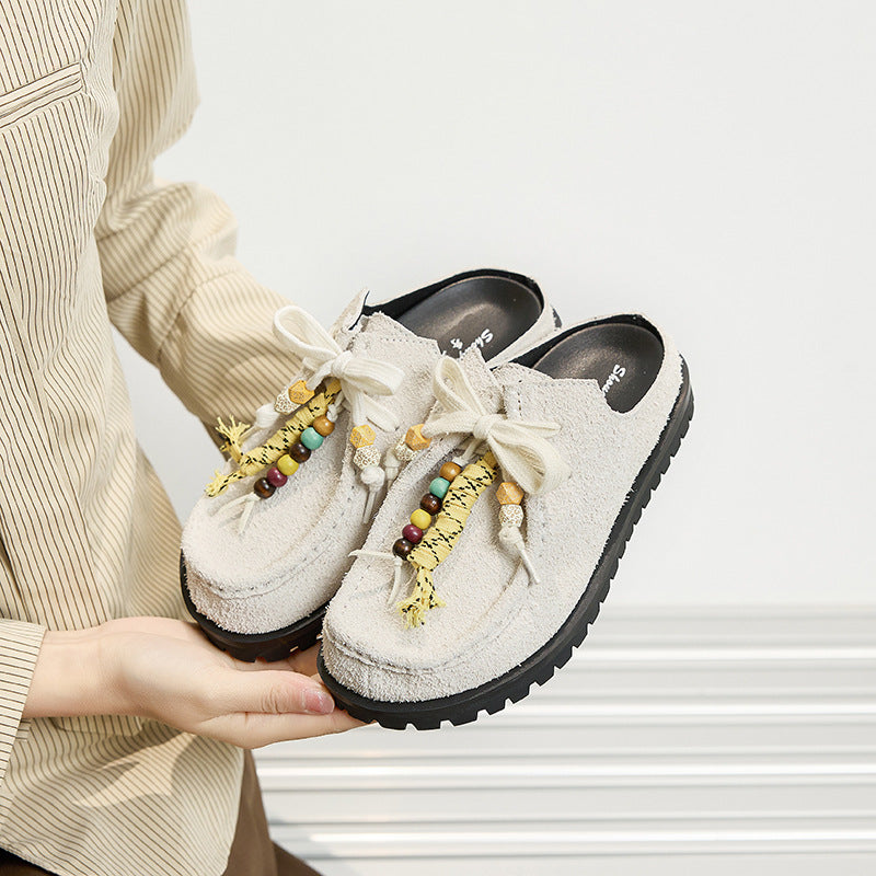 Women's Cowhide Version Kangaroo Retro Sports Style Casual Shoes