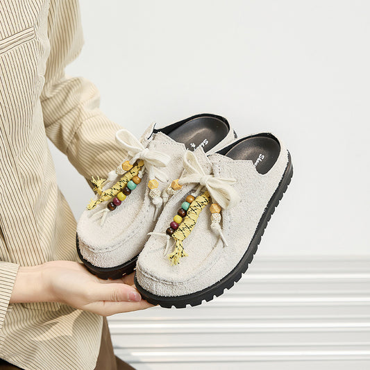 Women's Cowhide Version Kangaroo Retro Sports Style Casual Shoes