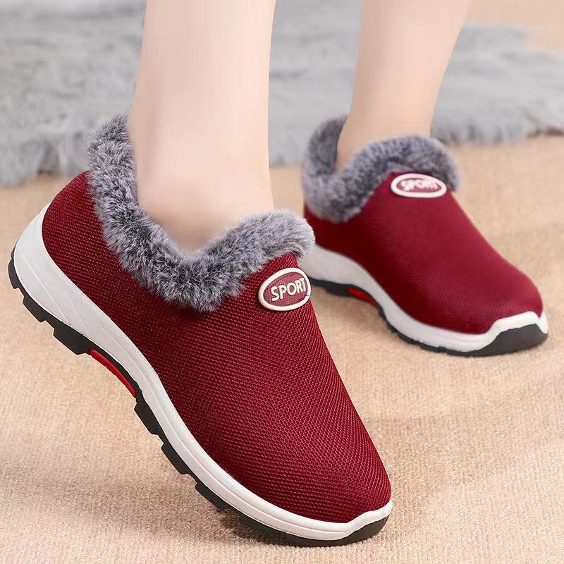 Women's Cotton Fleece-lined Thickened Mountaineering Bottom Insulated Women's Shoes