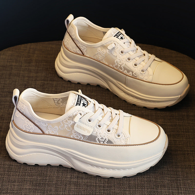 Women's Thick-soled White With Foam Sole Slip-on Muffin Cortez Genuine Women's Casual Shoes