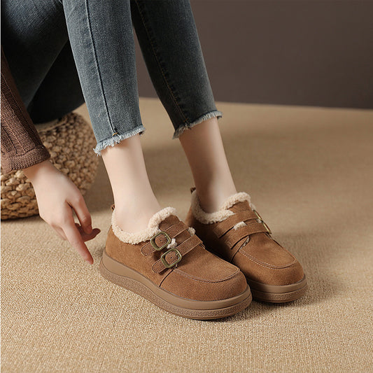 Women's Fluffy Fleece Lined For Thermal Soft Soled Sneakers