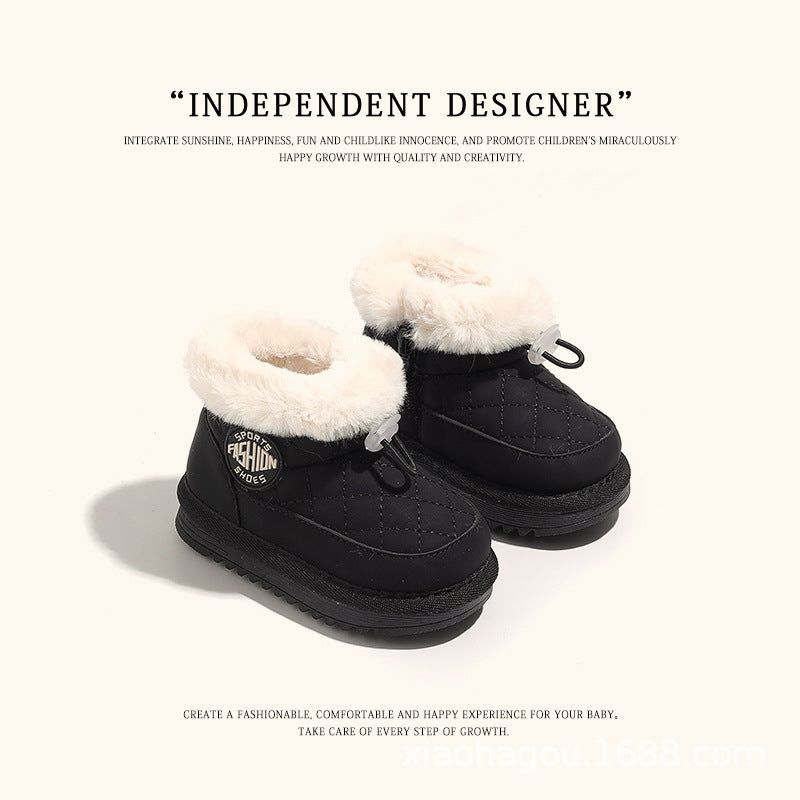 Women's Cotton Winter Fleece-lined Thickened Little Booties Kid's Snow Boots