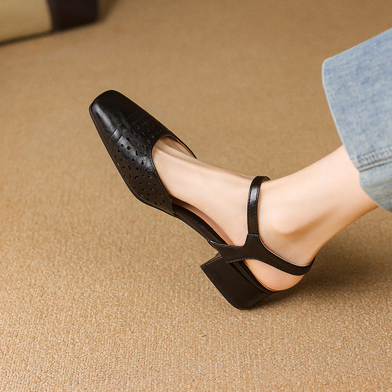Women's Large Small Size Closed Toe Thick Flat Sandals