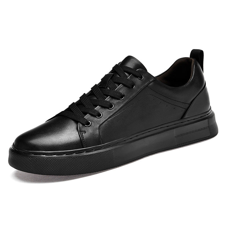 Top Layer Cowhide Large Size Thick Bottom Light White Versatile Men's Board Shoes