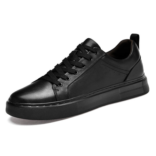 Top Layer Cowhide Large Size Thick Bottom Light White Versatile Men's Board Shoes