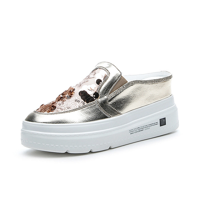 Women's Insole Half Rhinestone Sequins Small Size Slippers