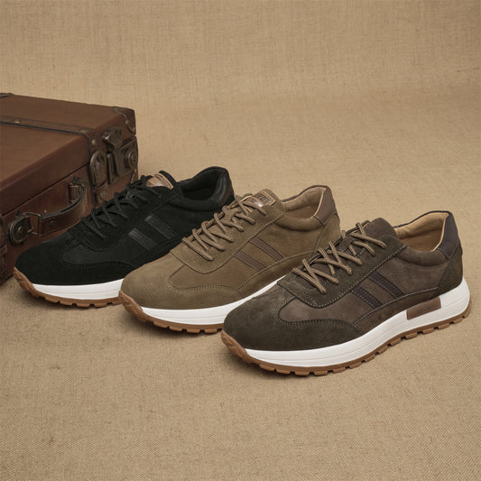 Men's Color Matching Trendy German Training Outdoor Hiking Leather Shoes