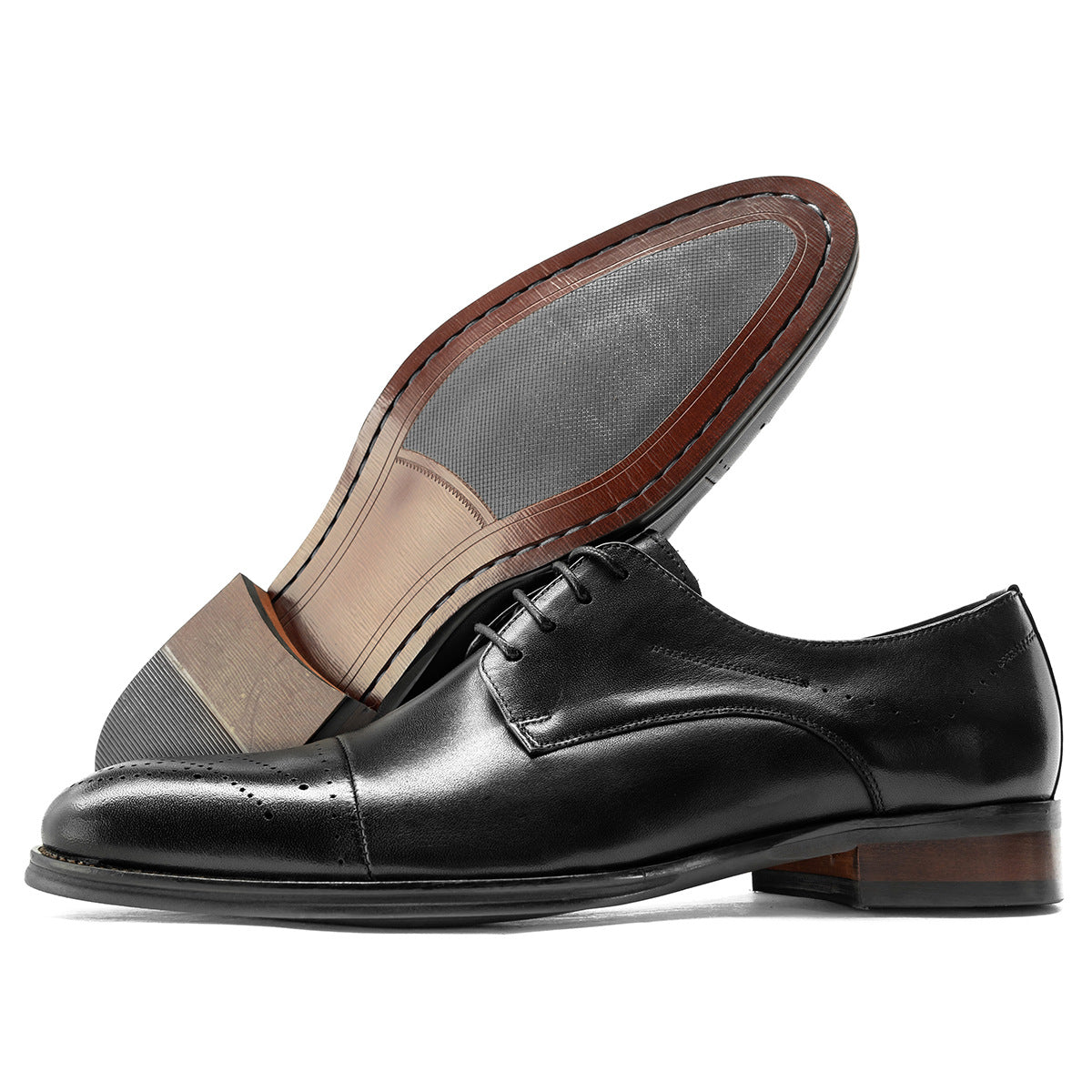 Men's Two-way Leisure Breathable Cowhide British Wedding Leather Shoes