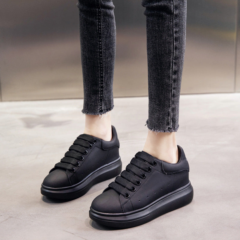 Women's Height Increasing Insole Black Platform Small Size Men's Shoes