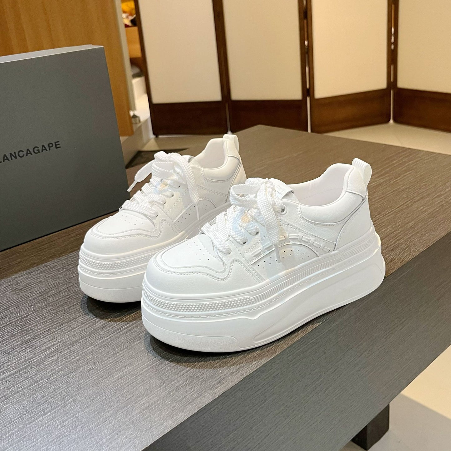 Women's Small Raise The Bottom Platform For White Women's Casual Shoes