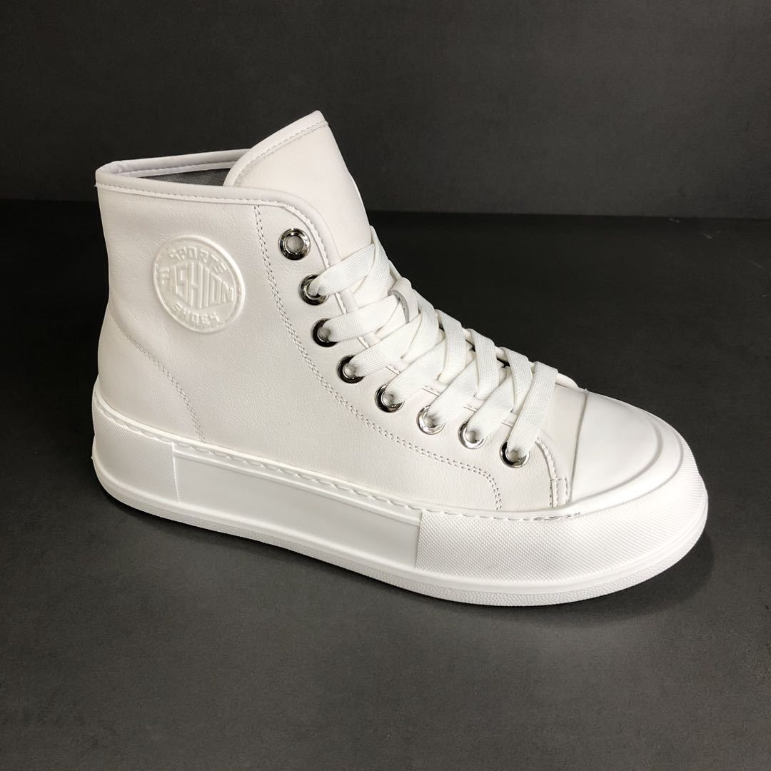 Men's Full Grain Cow Board Street Trendy Versatile Casual Shoes