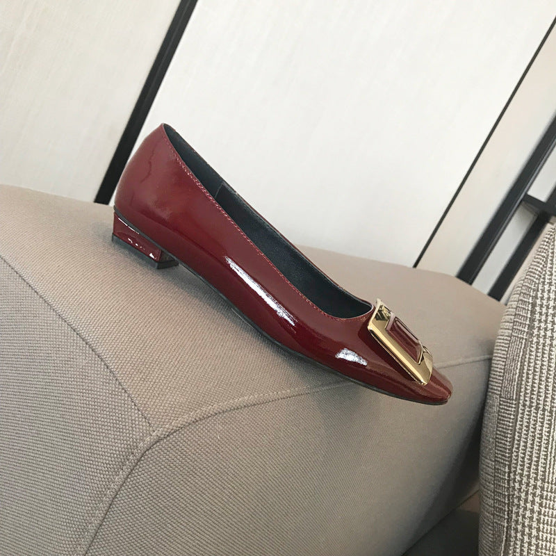 Women's Toe High Patent Elephant Gray Horn Heels