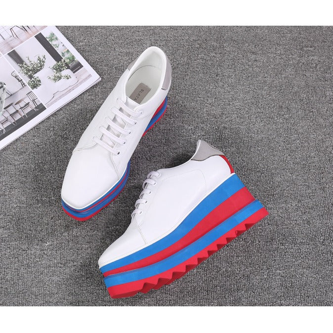 Women's Style Thick Bottom Muffin Square Toe Wedge Women's Casual Shoes