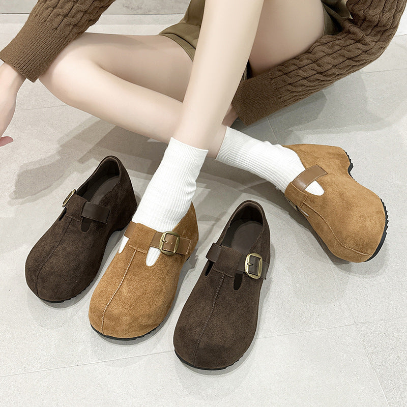 Genuine Platform Peas Fleece-lined Big Toe Pumps Women's Casual Shoes