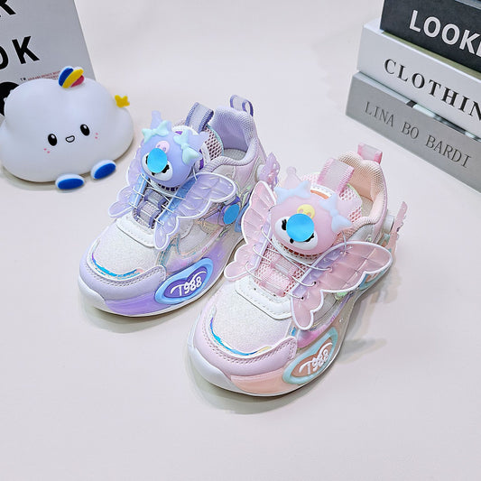 Cartoon Princess Middle Buttoned Light Bottom Sneakers