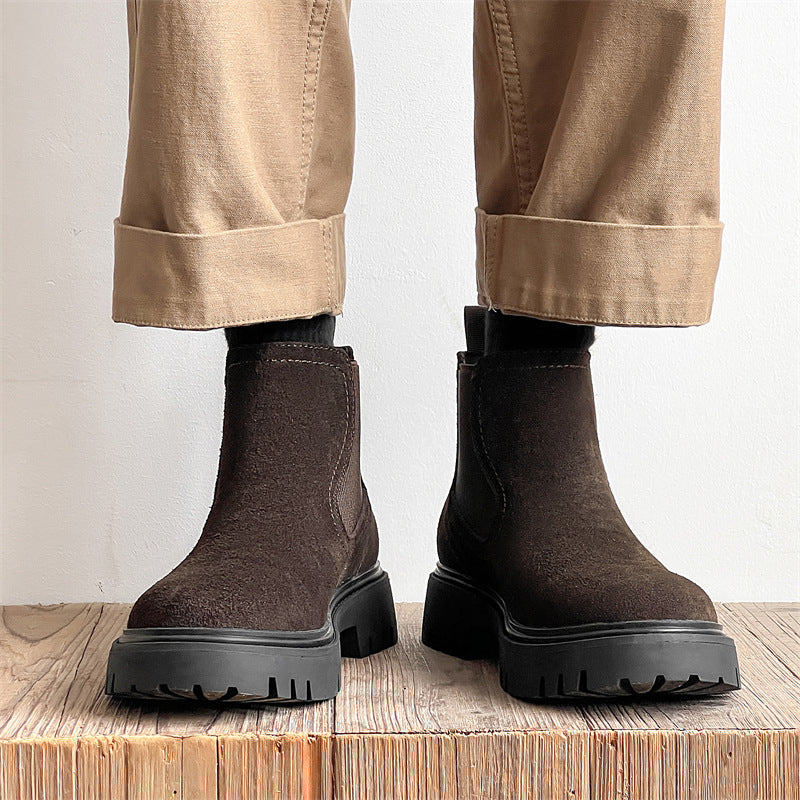 Men's Suede Chelsea American Martin Autumn British Boots
