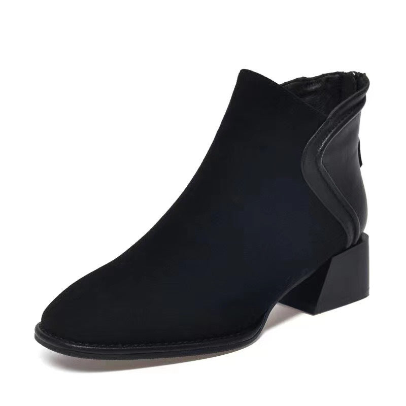 Women's Pointed Toe Back Zipper Booties Chelsea Boots