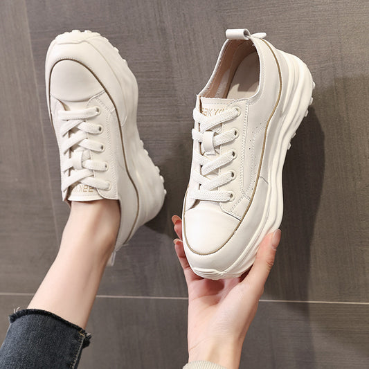Women's Light White Spring Flat Foam Platform Casual Shoes