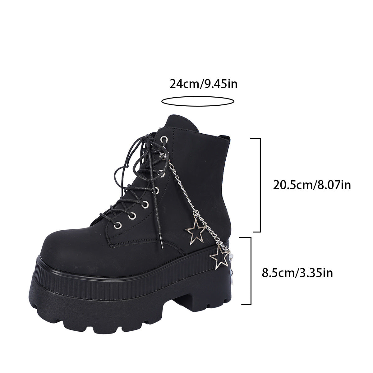 Women's Plus Size Martin Platform Bootie Star Boots