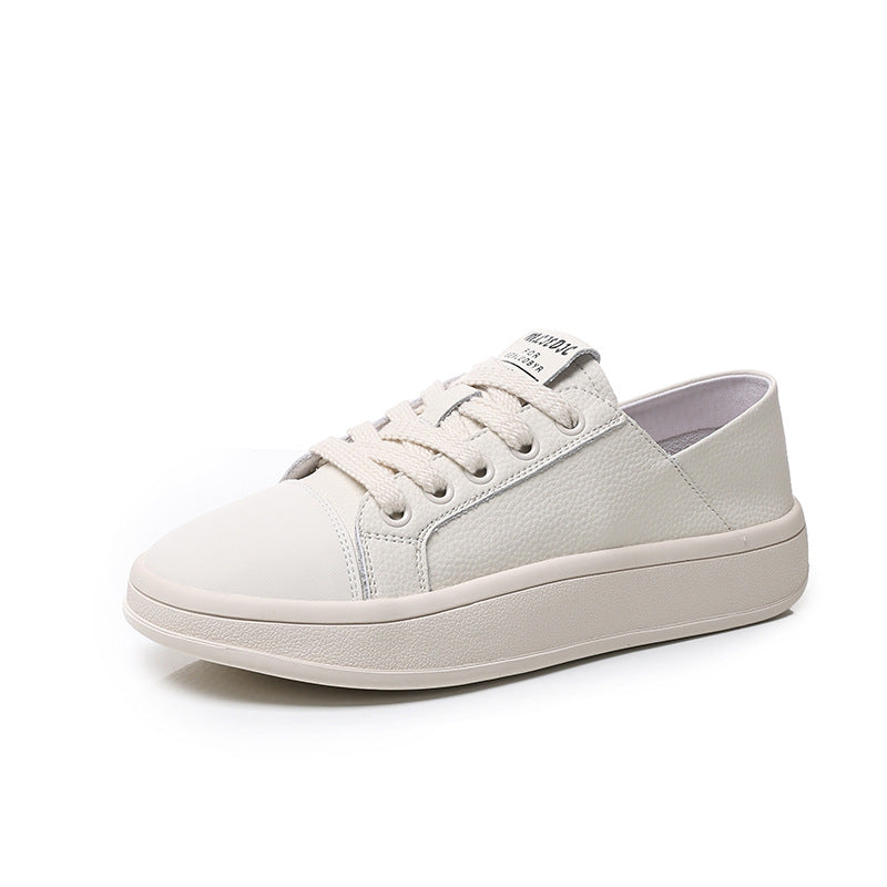Women's Genuine Two-way White Spring Show Feet Casual Shoes