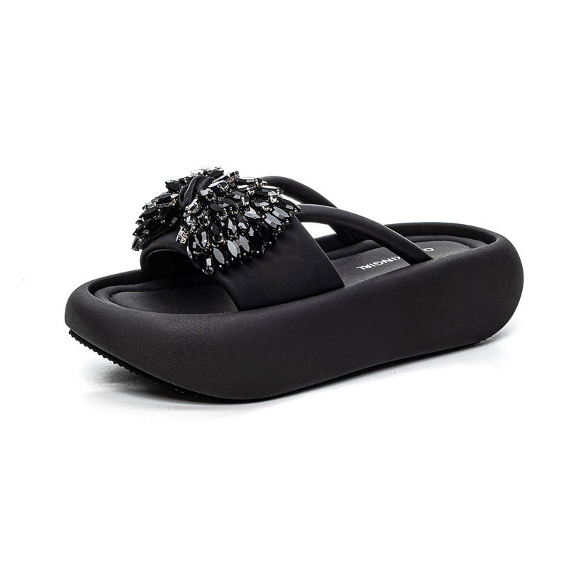 Women's Version Thick Bottom For Outdoors Breathable Height Increasing Leisure Slippers