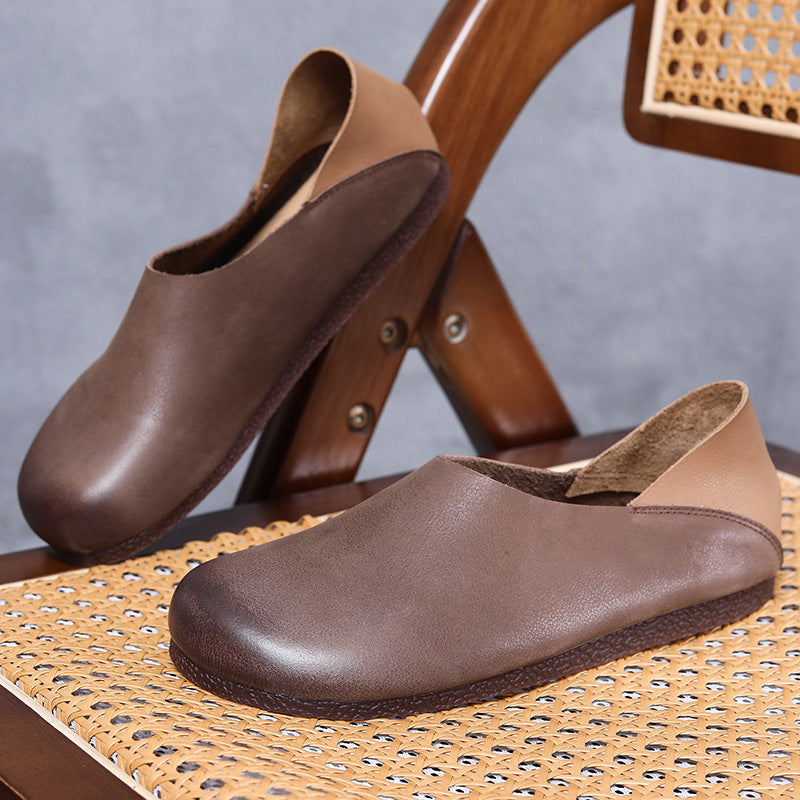 Women's Literary Retro Round Head Leisure Soft Women's Shoes