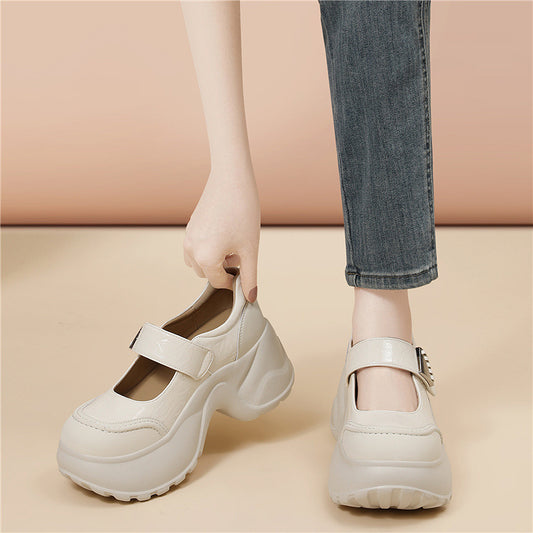 Women's Muffin Platform Chunky Low-cut British Style Women's Fashion Shoes