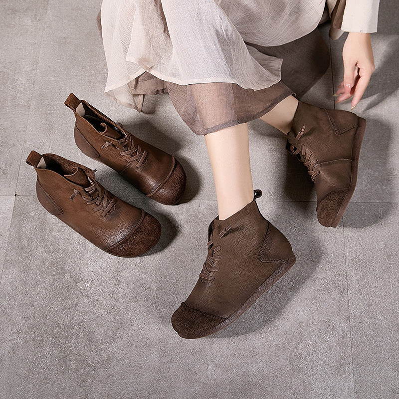 Women's Soft Bottom Joint Name Handmade Retro Women's Leather Boots